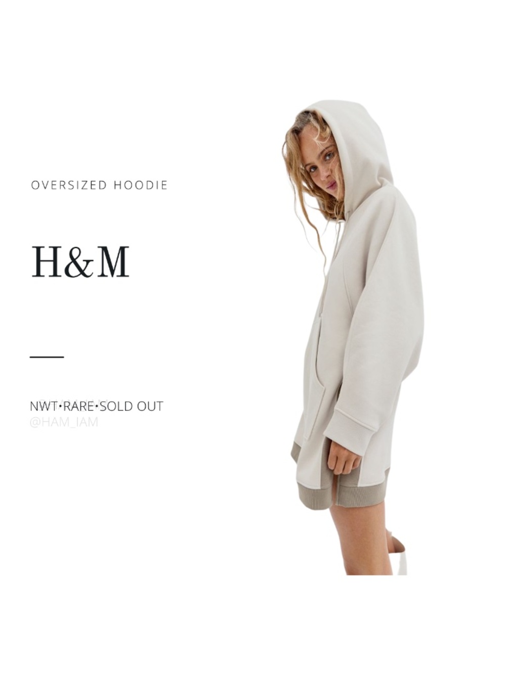 NWT H&M Conscious Collection Oversized Hoodie - Rare - Sold Out - Picture 1 of 8